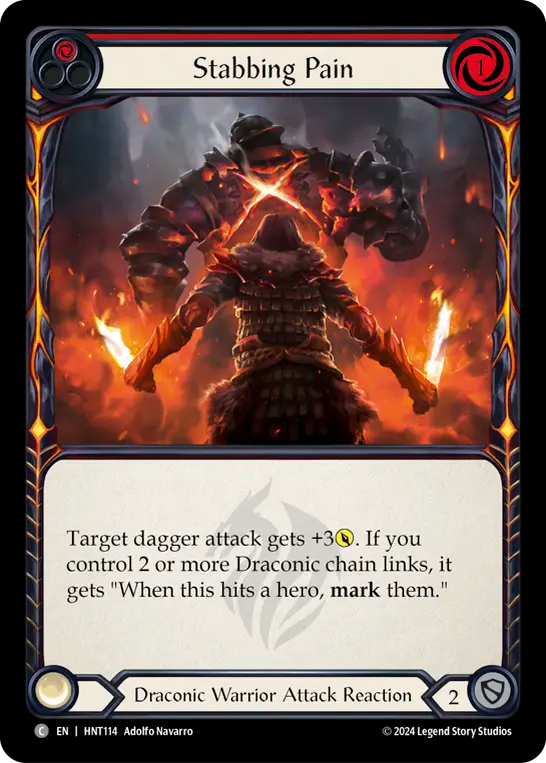 (HNT114) Flesh & Blood TCG The Hunted Single: Stabbing Pain (Rainbow Foil) Common