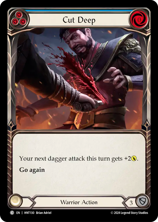 (HNT130) Flesh & Blood TCG The Hunted Single: Cut Deep (Blue) (Rainbow Foil) Common
