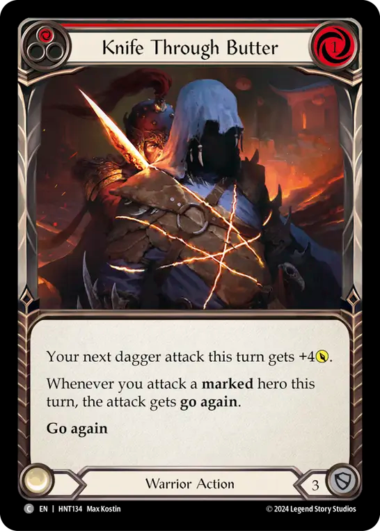 (HNT134) Flesh & Blood TCG The Hunted Single: Knife through Butter (Red) (Regular) Common