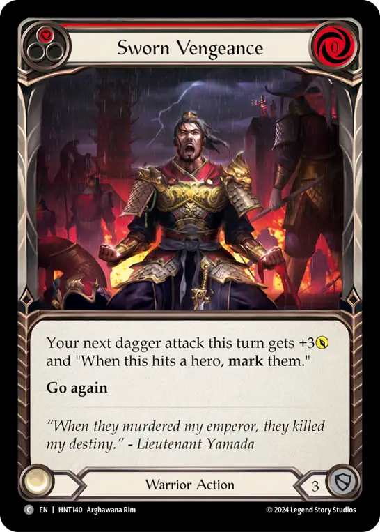 (HNT140) Flesh & Blood TCG The Hunted Single: Sworn Vengeance (Red) (Regular) Common