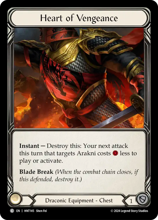 (HNT145) Flesh & Blood TCG The Hunted Single: Heart of Vengeance (Cold Foil) Common