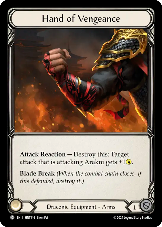 (HNT146) Flesh & Blood TCG The Hunted Single: Hand of Vengeance (Regular) Common