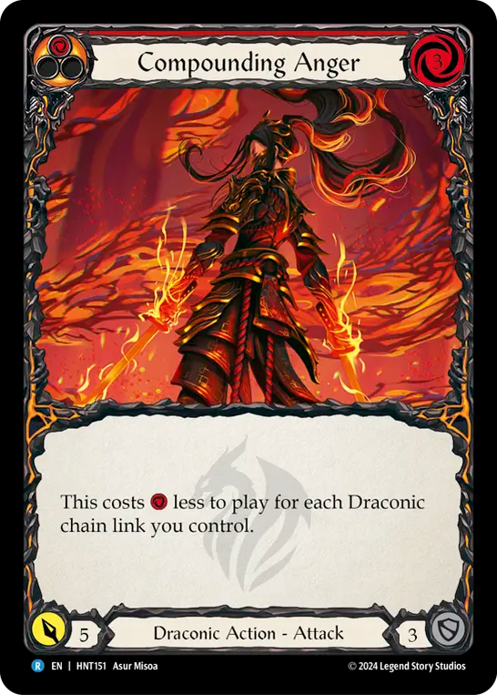 (HNT151) Flesh & Blood TCG The Hunted Single: Compounding Anger (Regular) Rare