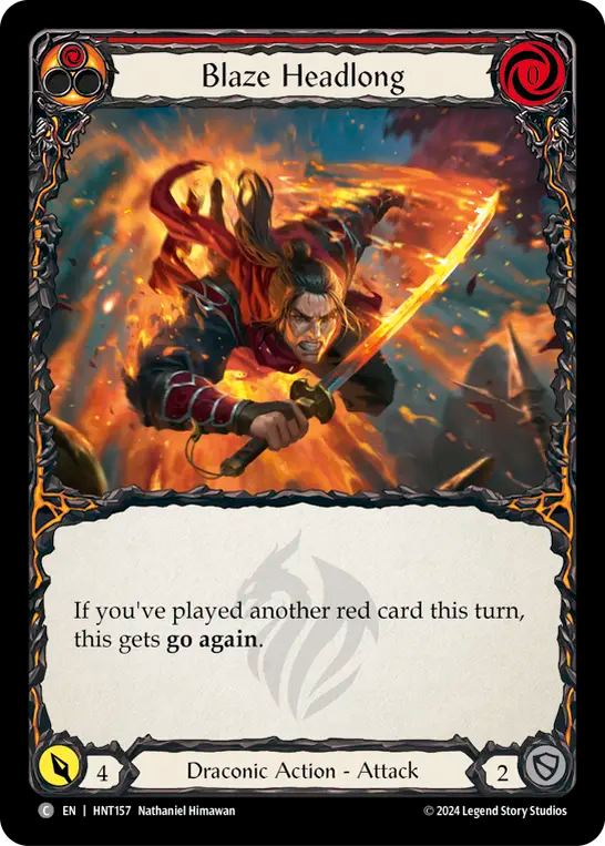 (HNT157) Flesh & Blood TCG The Hunted Single: Blaze Headlong (Regular) Common