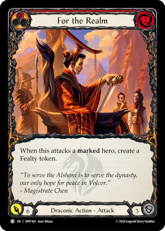 (HNT160) Flesh & Blood TCG The Hunted Single: For the Realm (Rainbow Foil) Common