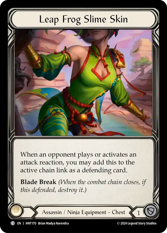 (HNT170) Flesh & Blood TCG The Hunted Single: Leap Frog Slime Skin (Cold Foil) Common