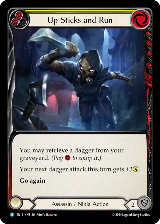 (HNT180) Flesh & Blood TCG The Hunted Single: Up Sticks and Run (Yellow) (Regular) Rare