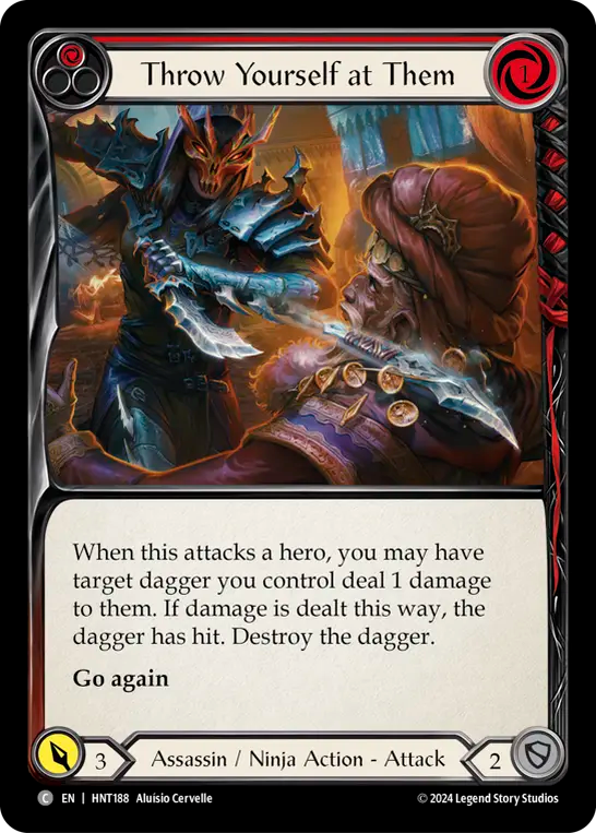 (HNT188) Flesh & Blood TCG The Hunted Single: Throw Yourself at Them (Red) (Regular) Common