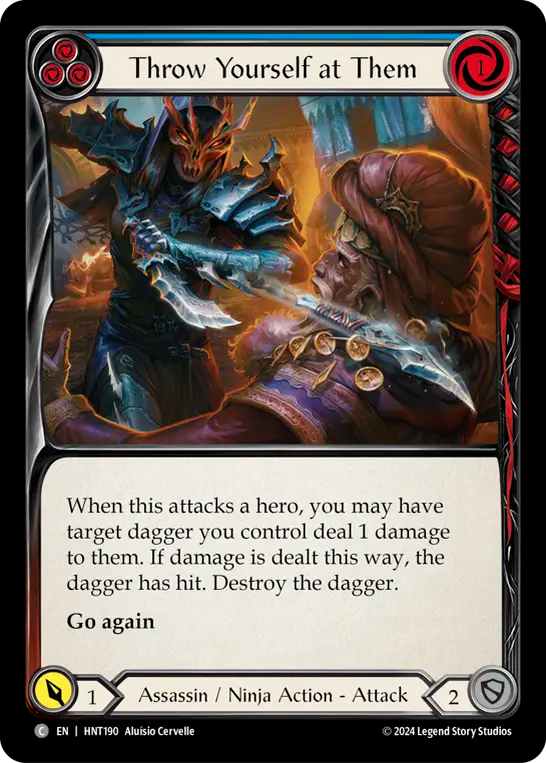 (HNT190) Flesh & Blood TCG The Hunted Single: Throw Yourself at Them (Blue) (Regular) Common