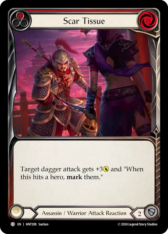 (HNT208) Flesh & Blood TCG The Hunted Single: Scar Tissue (Red) (Rainbow Foil) Common