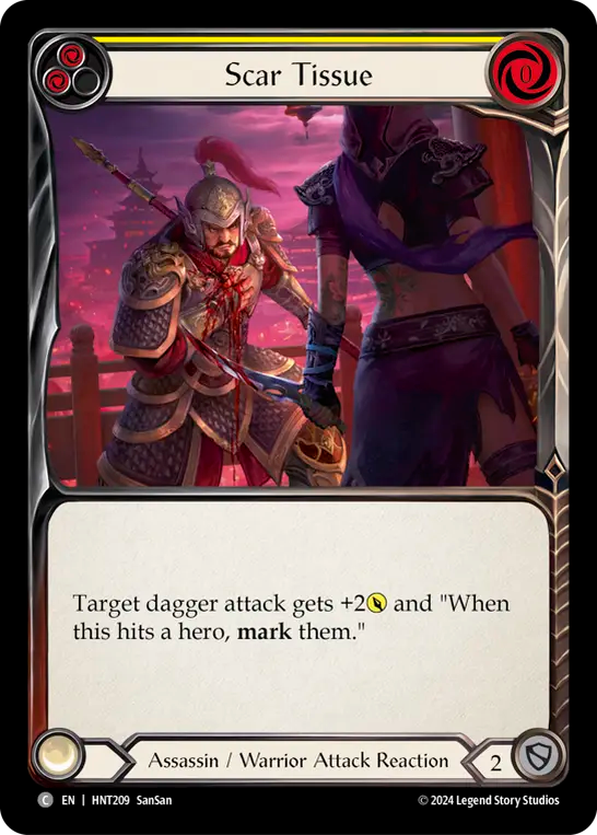 (HNT209) Flesh & Blood TCG The Hunted Single: Scar Tissue (Yellow) (Rainbow Foil) Common