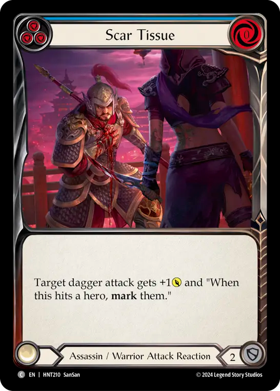 (HNT210) Flesh & Blood TCG The Hunted Single: Scar Tissue (Blue) (Rainbow Foil) Common