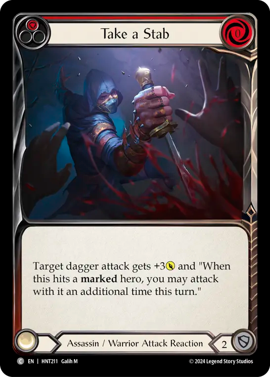 (HNT211) Flesh & Blood TCG The Hunted Single: Take a Stab (Red) (Regular) Common