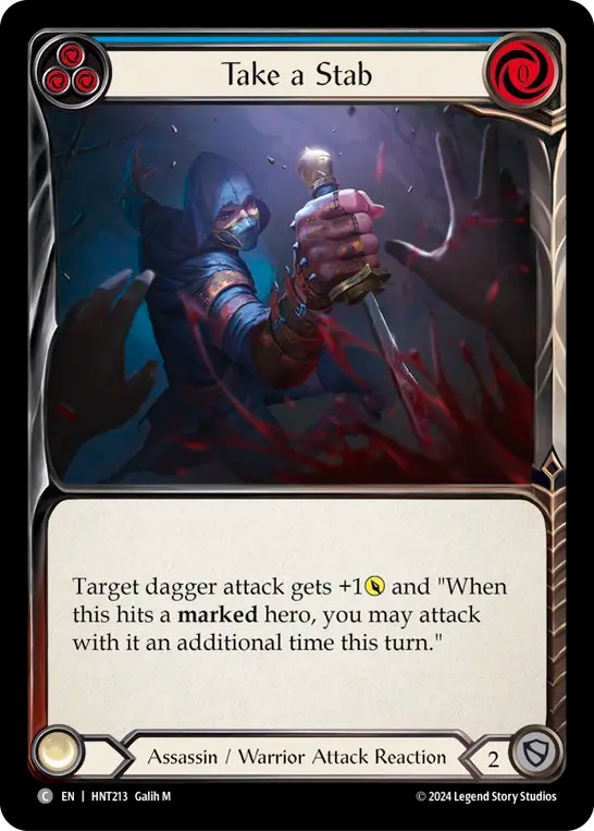 (HNT213) Flesh & Blood TCG The Hunted Single: Take a Stab (Blue) (Regular) Common