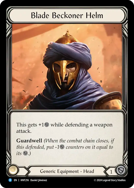 (HNT216) Flesh & Blood TCG The Hunted Single: Blade Beckoner Helm (Cold Foil) Rare