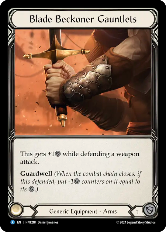 (HNT218) Flesh & Blood TCG The Hunted Single: Blade Beckoner Gauntlets (Regular) Rare
