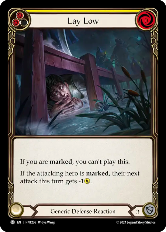 (HNT236) Flesh & Blood TCG The Hunted Single: Lay Low (Rainbow Foil) Common