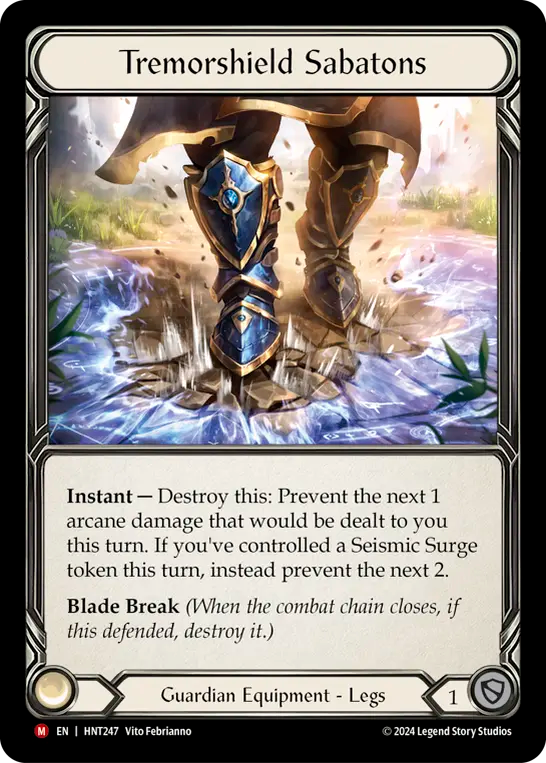 (HNT247) Flesh & Blood TCG The Hunted Single: Tremorshield Sabatons (Cold Foil) Majestic