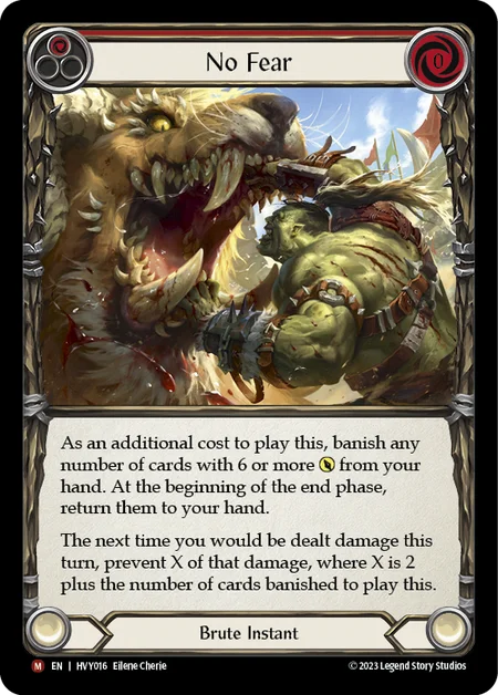 (HVY016) Flesh & Blood TCG Heavy Hitters Single: No Fear (Rainbow Foil) Majestic