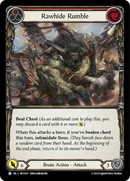 (HVY023) Flesh & Blood TCG Heavy Hitters Single: Rawhide Rumble (Red) (Regular) Rare