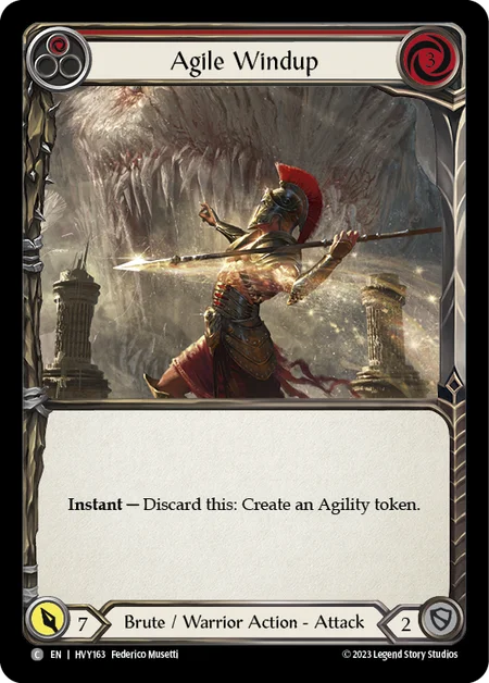 (HVY163) Flesh & Blood TCG Heavy Hitters Single: Agile Windup (Red) (Regular) Common