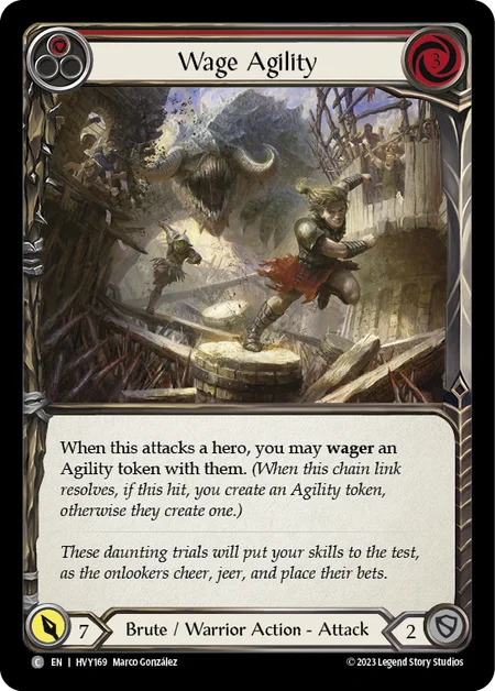 (HVY169) Flesh & Blood TCG Heavy Hitters Single: Wage Agility (Red) (Regular) Common