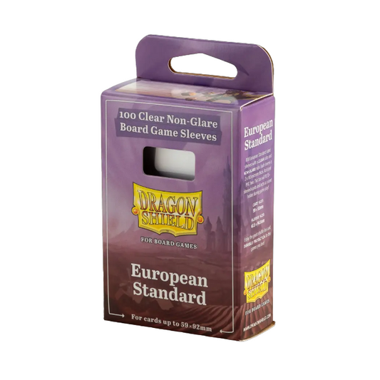 Dragon Shield 100 Clear Non-Glare Board Game Sleeves - European Standard