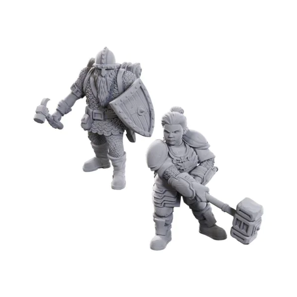 D&D Nolzur's Marvelous Miniatures: 50th Anniversary Dwarves Unpainted Miniatures 2-Pack