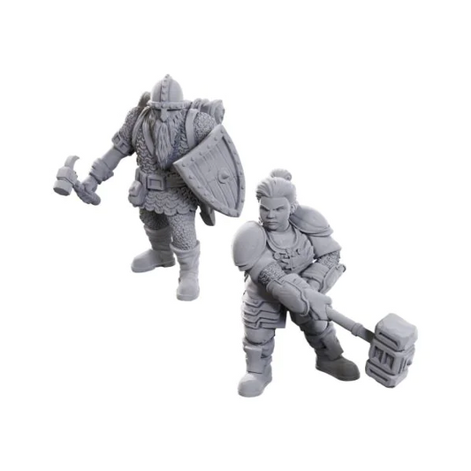 D&D Nolzur's Marvelous Miniatures: 50th Anniversary Dwarves Unpainted Miniatures 2-Pack