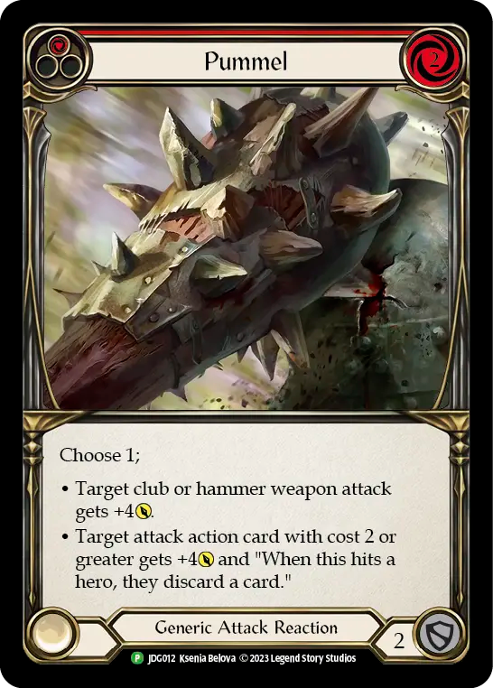 (012) Flesh & Blood TCG Judge Promos Single: Pummel (Red) (Cold Foil) Promo