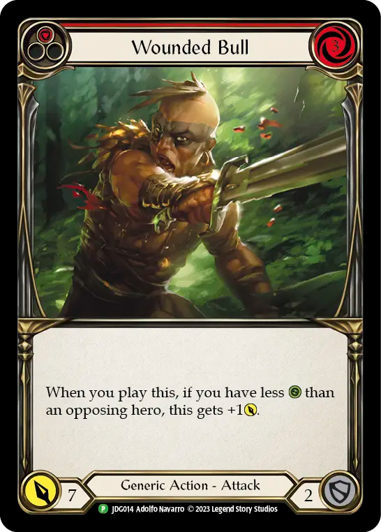(014) Flesh & Blood TCG Judge Promos Single: Wounded Bull (Red) (Cold Foil) Promo