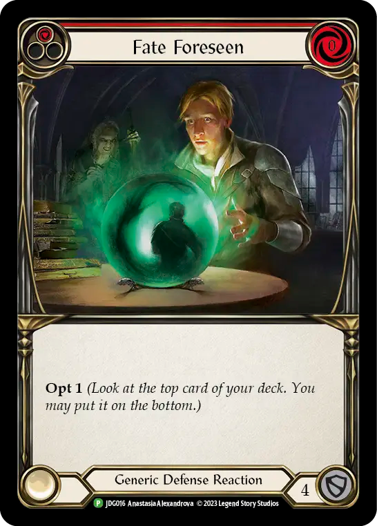 (016) Flesh & Blood TCG Judge Promos Single: Fate Foreseen (Red) (Cold Foil) Promo