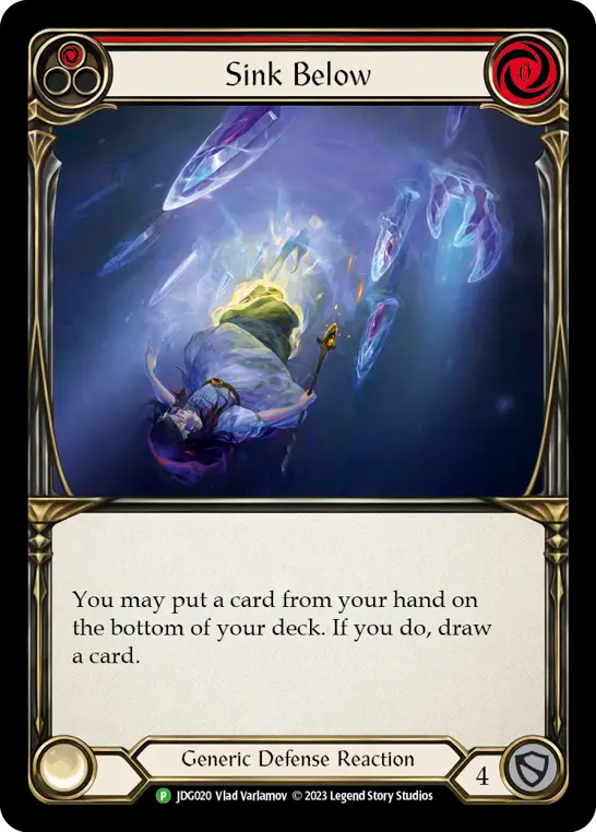 (020) Flesh & Blood TCG Judge Promos Single: Sink Below (Red) (Cold Foil) Promo