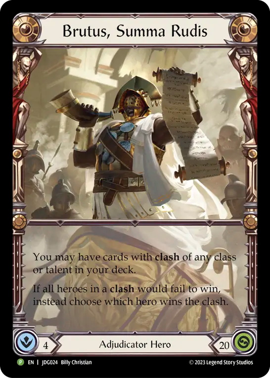 (024) Flesh & Blood TCG Judge Promos Single: Brutus, Summa Rudis (Cold Foil) Promo