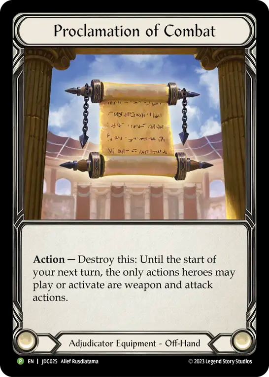 (025) Flesh & Blood TCG Judge Promos Single: Proclamation of Combat (Cold Foil) Promo