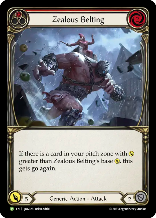 (028) Flesh & Blood TCG Judge Promos Single: Zealous Belting (Cold Foil) Promo