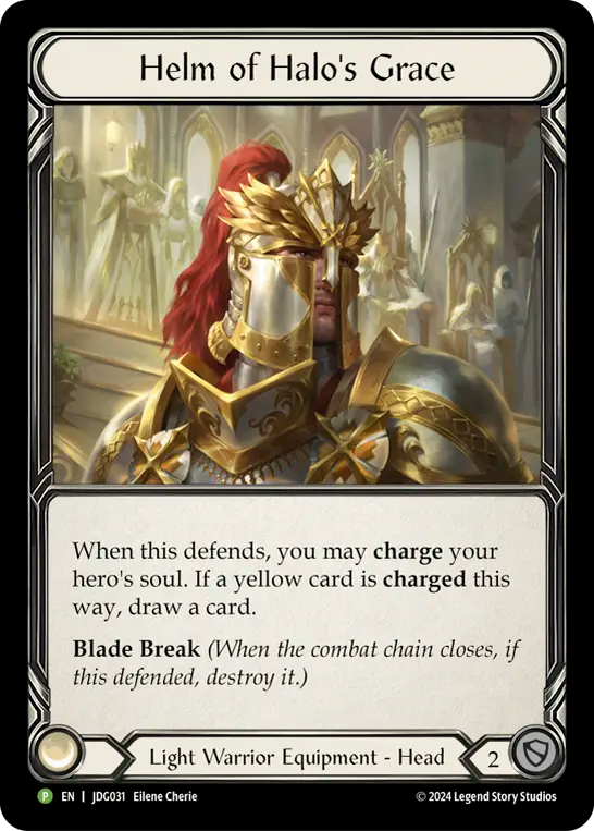 (031) Flesh & Blood TCG Judge Promos Single: Helm of Halo's Grace (Cold Foil) Promo