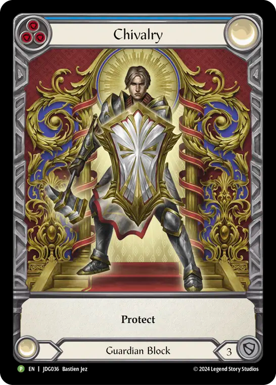 (036) Flesh & Blood TCG Judge Promos Single: Chivalry (Extended Art Regular) Promo