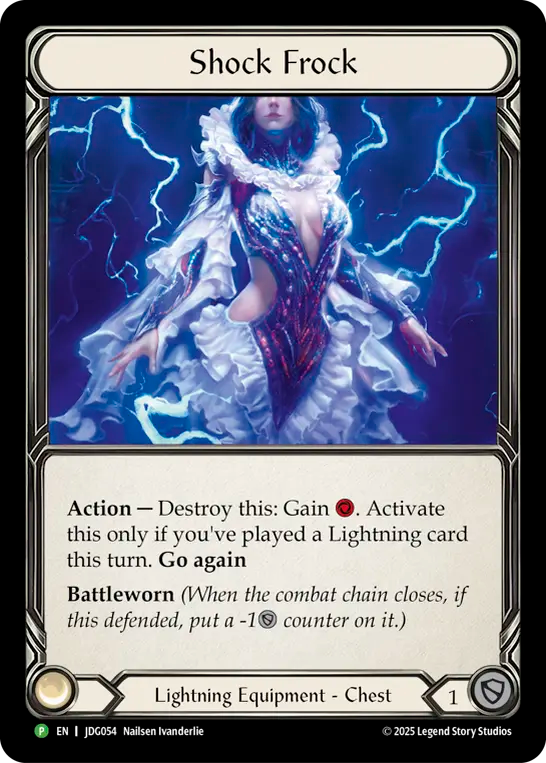 (054) Flesh & Blood TCG Judge Promos Single: Shock Frock (Cold Foil) Promo