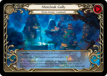 (000/237) Flesh & Blood TCG Part the Mistveil Single: Mistcloak Gully // Inner Chi (Cold Foil) Fabled