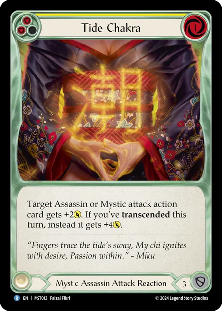 (012/237) Flesh & Blood TCG Part the Mistveil Single: Tide Chakra (Yellow) (Regular) Rare