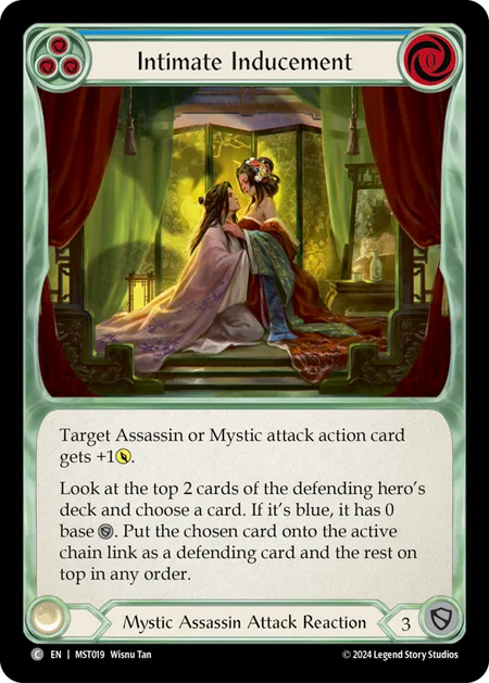 (019/237) Flesh & Blood TCG Part the Mistveil Single: Intimate Inducement (Blue) (Regular) Common