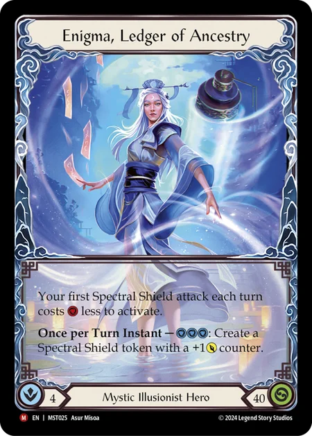 (025/237) Flesh & Blood TCG Part the Mistveil Single: Enigma, Ledger of Ancestry (Regular) Majestic