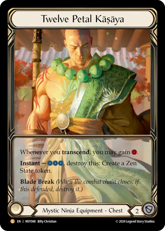 (048/237) Flesh & Blood TCG Part the Mistveil Single: Twelve Petal Kasaya (Extended Art Cold Foil) Legendary