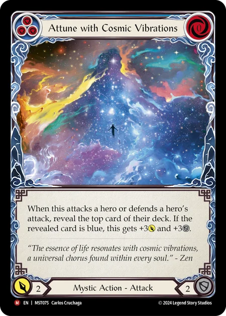 (075/237) Flesh & Blood TCG Part the Mistveil Single: Attune with Cosmic Vibrations (Regular) Majestic