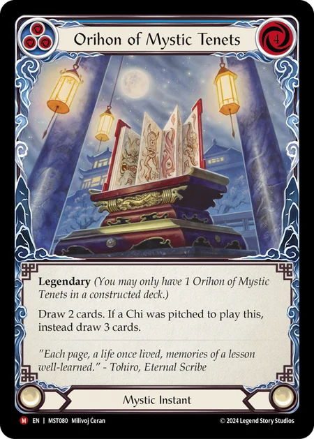 (080/237) Flesh & Blood TCG Part the Mistveil Single: Orihon of Mystic Tenets (Rainbow Foil) Majestic