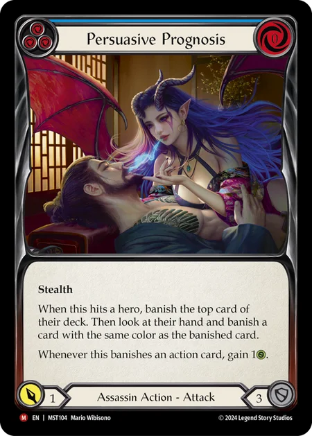 (104/237) Flesh & Blood TCG Part the Mistveil Single: Persuasive Prognosis (Rainbow Foil) Majestic