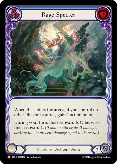 (132/237) Flesh & Blood TCG Part the Mistveil Single: Rage Specter (Rainbow Foil) Majestic