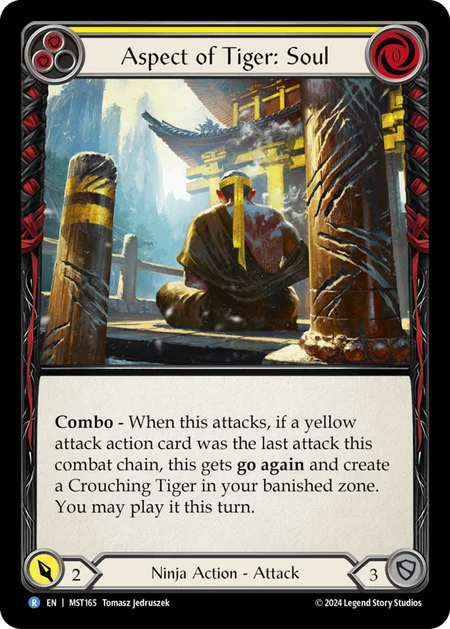 (165/237) Flesh & Blood TCG Part the Mistveil Single: Aspect of Tiger: Soul (Regular) Rare