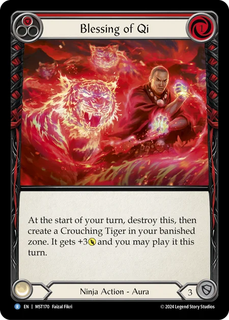 (170/237) Flesh & Blood TCG Part the Mistveil Single: Blessing of Qi (Red) (Regular) Rare